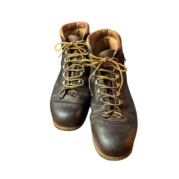 Vintage The Alps Fabiano Hiking Boots Brown Leather Made in Italy Men's Size 11 - Picture 2 of 11